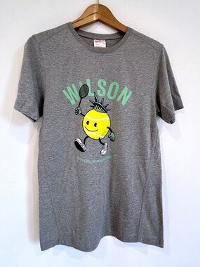 Wilson US Open Tennis Ball Liberty Graphic Tee Gray XS Sporty